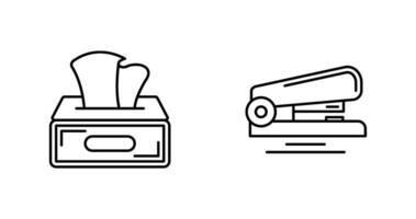 Tissue Box and Stapler Icon vector