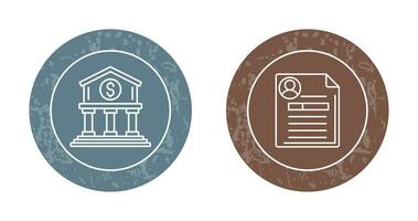 Bank and Contract Icon vector