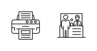 Printer and Cash Deposit Icon vector