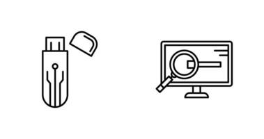 Usb and Search Icon vector
