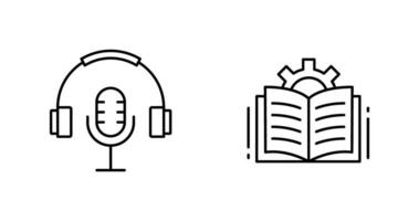 Podcast and Open Book Icon vector