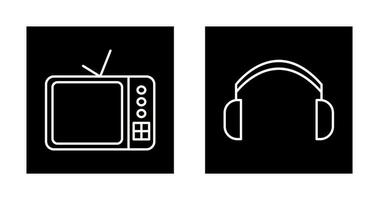 TV Set and Headphones Icon vector