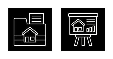 Folder and Presentation Icon vector