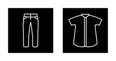 pantalones y cheque camisa icono vector