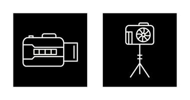 open camera and camera stand  Icon vector