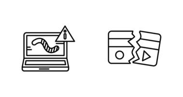 Worm and Broken Icon vector