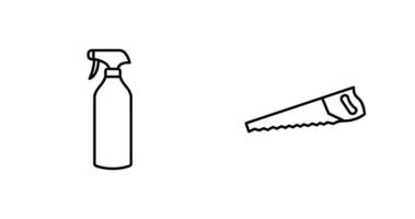 Spray bottle and Handsaw Icon vector