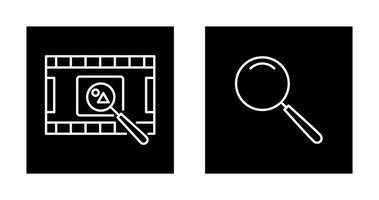 find pictures and magnifier Icon vector