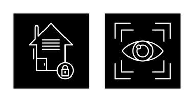 Real Estate and Eye Scan Icon vector