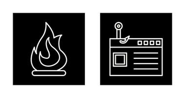 Fire and Phishing Icon vector