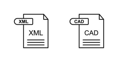 XML and CAD Icon vector