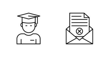 Graduate Student and Rejection Of A Letter Icon vector