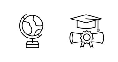 Globe and Graduation Icon vector