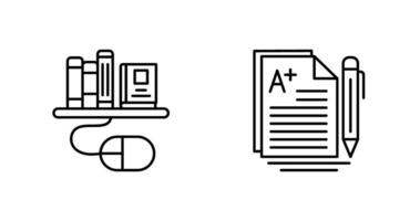 Digital Library and Essay Icon vector