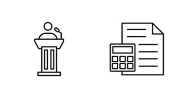 Podium and CalculatorSnack and Money Icon vector