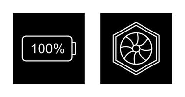 full battery and hexagonal diaphram Icon vector