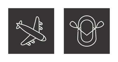 Landing Airplane and Dinghy Icon vector