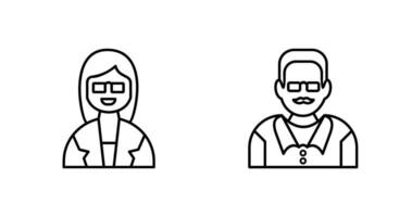 Female Professor and Male Professor Icon vector