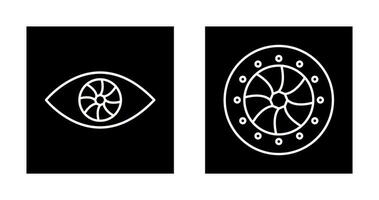 eye and optical diaphram Icon vector