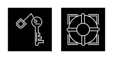 Key and Lifebuoy Icon vector