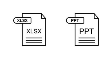XLSX and PPT Icon vector