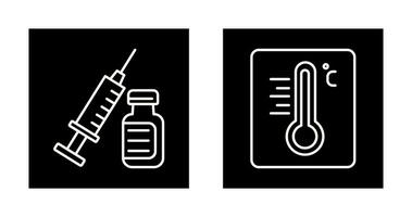 Syringe and Thermoimeter Icon vector