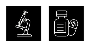 Microscope and Pill Icon vector