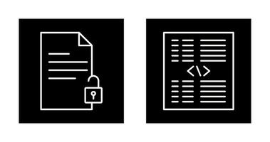 unlock document and piece of code Icon vector