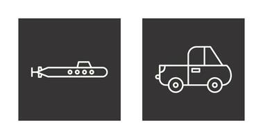 Submarine and Pickup Icon vector