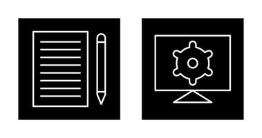 escribir realimentación y computadora ajustes icono vector