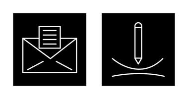 email documents and draw curve Icon vector