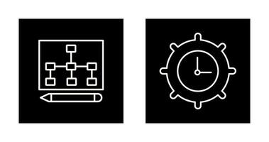 draw hierarchy and time setting  Icon vector