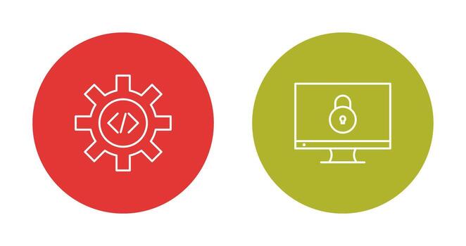 código mejoramiento y cerrado acceso icono vector