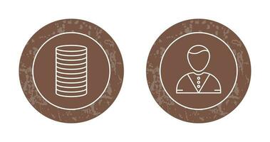 casino dealer and stack of coins  Icon vector