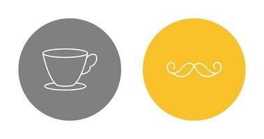 té taza y Bigote icono vector