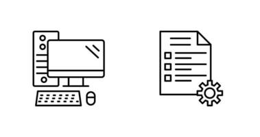 Computer and Test Icon vector