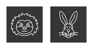 Sloth and Rabbit Icon vector