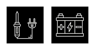 Soldering and Battery Icon vector