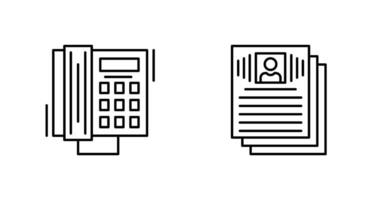 Phone Call and Resume Icon vector