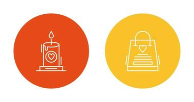 Candle and Gift Bag Icon vector