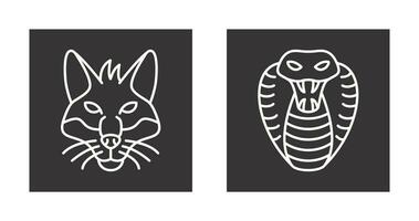 Fox and Snake Icon vector