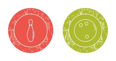 bowling pin and bowling ball Icon vector