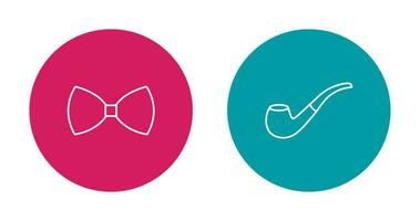 Bow Tie and Smoking pipe Icon vector