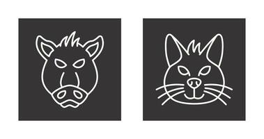 Pig and Cat Icon vector