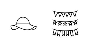 Garlands and Woman Hat Icon vector