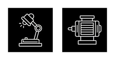 escritorio lámpara y eléctrico motor icono vector