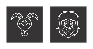 Goat and Gorilla Icon vector