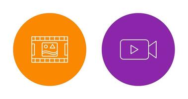 imágenes carrete y vídeo icono vector