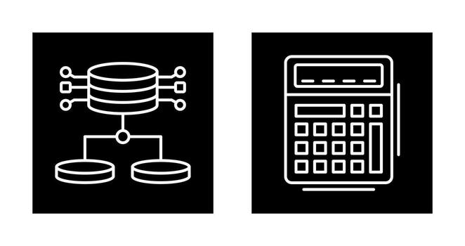estructurado datos y calculadora icono vector