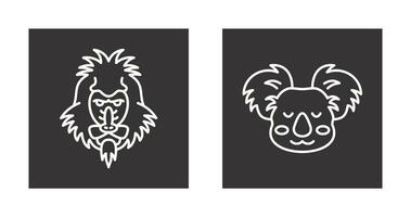 Mandrill and Koala Icon vector